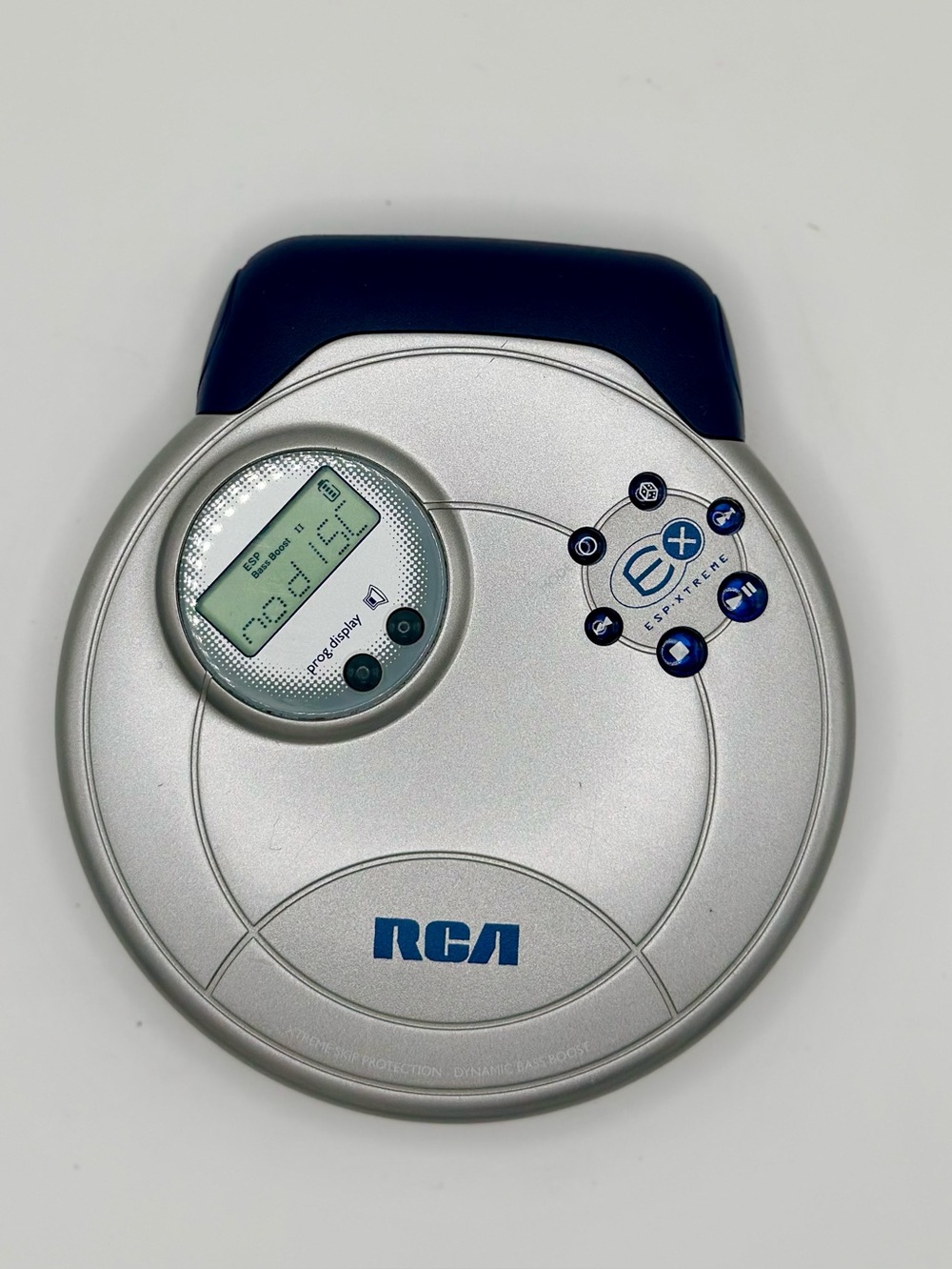 RCA ESP-Xtreme Portable Compact Disc CD PLAYER RP2502 Silver/Blue
Tested/Works